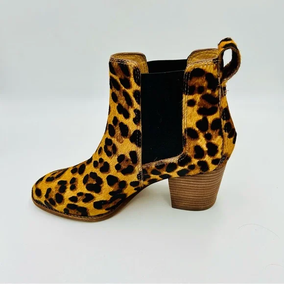 Madewell boots Regan Chelsea boots leopard print calf fur boots women size 6.5 - Picture 3 of 12